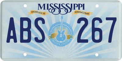 MS license plate ABS267