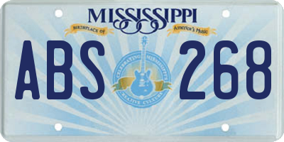 MS license plate ABS268