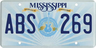 MS license plate ABS269