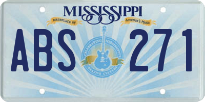 MS license plate ABS271