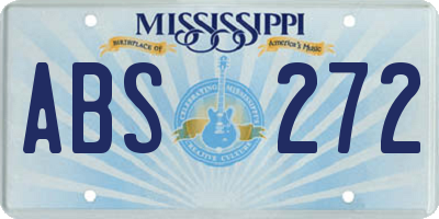 MS license plate ABS272