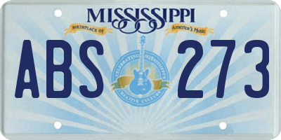 MS license plate ABS273