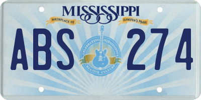 MS license plate ABS274