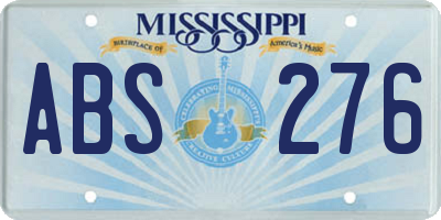 MS license plate ABS276