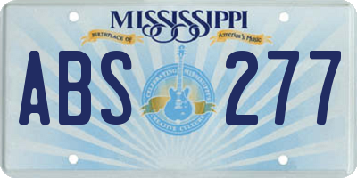 MS license plate ABS277