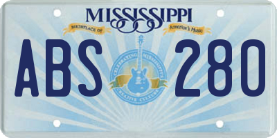 MS license plate ABS280