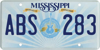 MS license plate ABS283