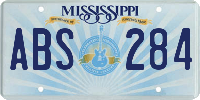 MS license plate ABS284