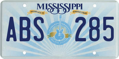 MS license plate ABS285