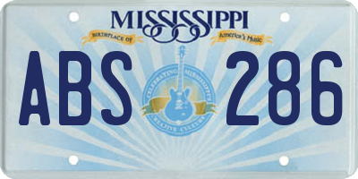 MS license plate ABS286