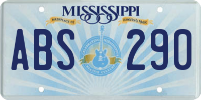 MS license plate ABS290