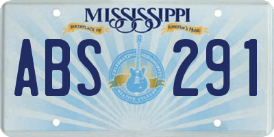 MS license plate ABS291