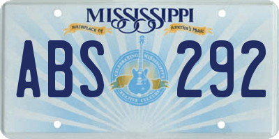 MS license plate ABS292