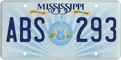 MS license plate ABS293