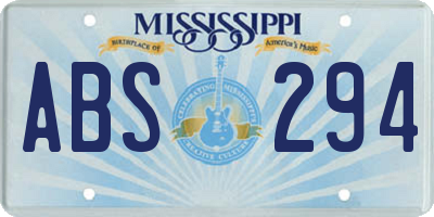 MS license plate ABS294