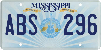 MS license plate ABS296