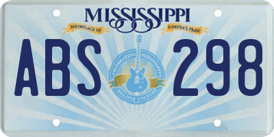 MS license plate ABS298