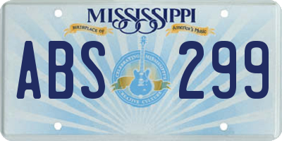 MS license plate ABS299