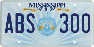 MS license plate ABS300