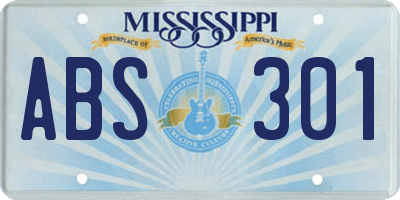 MS license plate ABS301