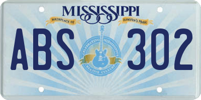 MS license plate ABS302