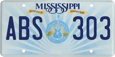 MS license plate ABS303