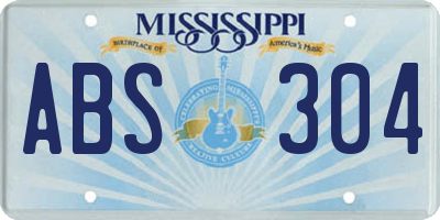 MS license plate ABS304