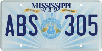 MS license plate ABS305