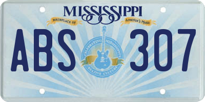 MS license plate ABS307