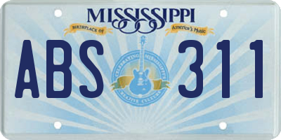 MS license plate ABS311