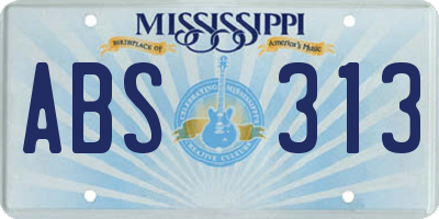 MS license plate ABS313