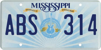 MS license plate ABS314