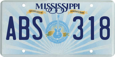 MS license plate ABS318