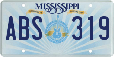 MS license plate ABS319