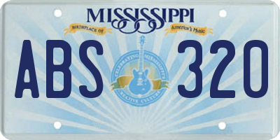 MS license plate ABS320