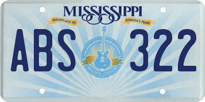 MS license plate ABS322