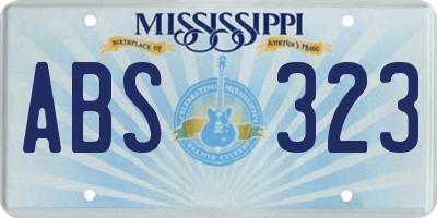 MS license plate ABS323