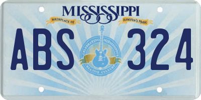 MS license plate ABS324