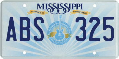 MS license plate ABS325