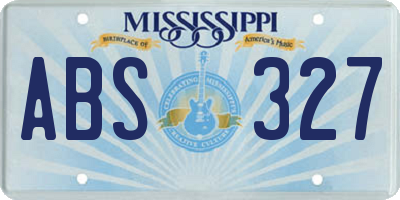 MS license plate ABS327