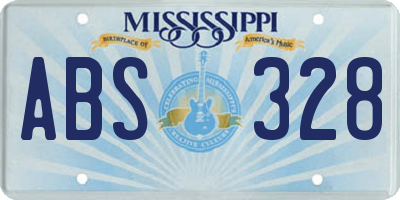 MS license plate ABS328