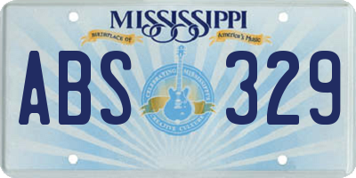 MS license plate ABS329