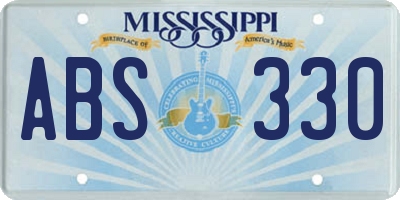 MS license plate ABS330