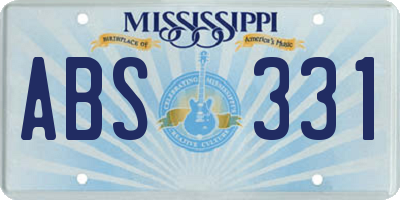 MS license plate ABS331