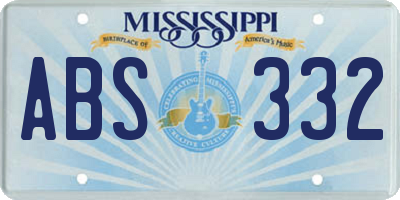 MS license plate ABS332