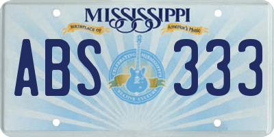 MS license plate ABS333