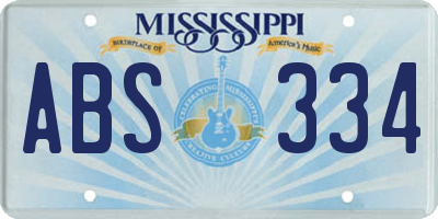 MS license plate ABS334