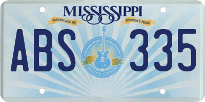 MS license plate ABS335