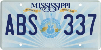 MS license plate ABS337