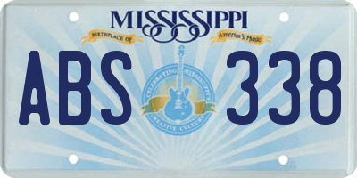 MS license plate ABS338